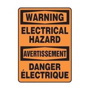 WARNING ELECTRICAL HAZARD Sign   14 x 10 .040 Aluminum 