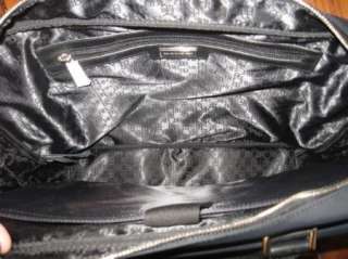 BANANA REPUBLIC Black Laptop Tote Bag Purse Leather Nylon  