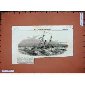   1851 Ship Wreck Border Queen Steamer Winga Islet Sea