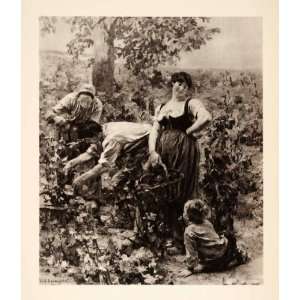  1936 Photolithograph Leon Lhermitte Wine Harvest Farming 
