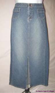 Union Bay Womens Sz 7 Long Blue Jean Denim Skirt  
