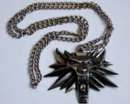 NEW Witcher 2 Promotional Steel Wolf Head Neckless Medallion 