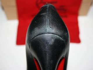 Christian Louboutin Decollete Nappa Black Leather Simple Classic Heels 