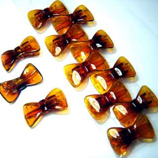 ADDL Item  12 pcs brown bow tie Acrylic hair clamp clips 