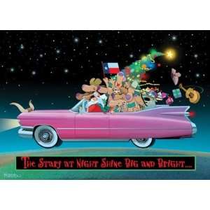  Texas Pink Cadillac Christmas card   12 carsd/13 envelopes 