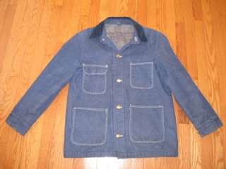 Vintage Wrangler Denim Jean Coat Jacket 38 Wool Lined  