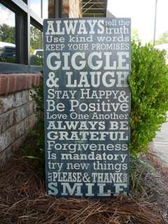 Family Rules of House Version2 Sign Painted Distressed  