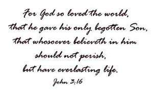 John 316 bible verse Christian UM rubber stamp #16  