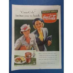  Coca cola Print Ad. Orinigal 1937 Vintage Magazine Art. 2 