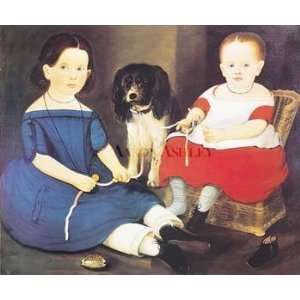  Two Children With Dog Minny (Canv)    Print
