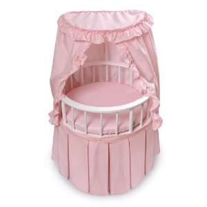  Round Doll Crib w/Canopy & Bedding