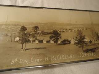 5th Division Camp Ft. McClellan 1939   1940 Large Panoramic Photo WW2 