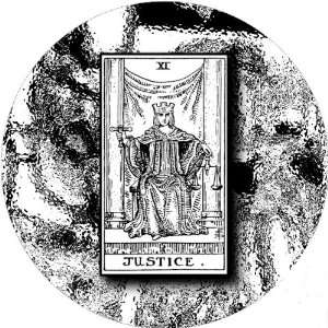 Playing Cards Tarot Card Justice 2.25 inch Large Round Badge Style 