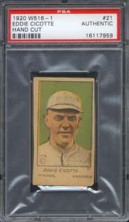 1920 W516 1 #21 Eddie Cicotte PSA Authentic White Sox  
