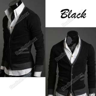 2011 New Mens Premium Stylish Mock Pockets Knit Coat Cardigan  