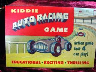 VINTAGE KIDDIE AUTO RACING GAME IN ORIGINAL BOX BY GREY  