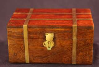 Antique Wood and Brass Cigar Box  