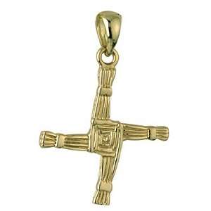    14k Gold St. Brigids Cross Pendant   Made in Ireland Jewelry