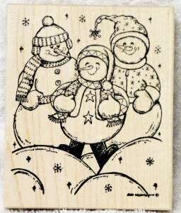 Northwoods rubber stamp Christmas Snowman Trio Snowball  