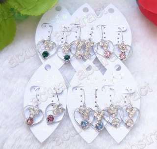 FREE wholesale 48pair diamante&silver plated earring  