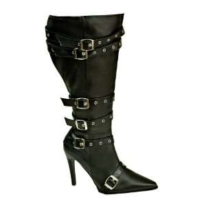  Wide Calf Strapped Pirate Pointy Toe Knee High Plus Size 