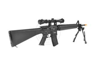 375 FPS SRC Custom M16A3 Sniper DMR Airsoft Electric Gun Package 