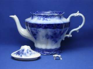   by HENRY ALCOCK, TEAPOT TEA POT, FLOW FLO BLUE, 100+ YEARS OLD  