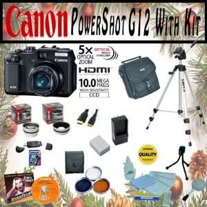  Canon PowerShot G12 10MP Digital Camera with Accessory Kit 
