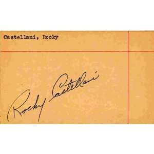  Rocky Castellani Autographed 3x5 Cards