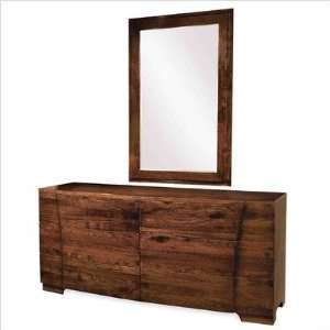  Cavallini Dresser and Mirror Set in Pecan Brown