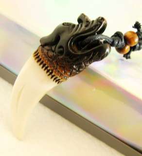 mens cool dragon pendant wolf tooth tibet necklace  