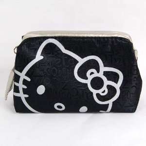  Hello Kitty Hand Bag Tote Makeup Case Pouch Silver Beauty