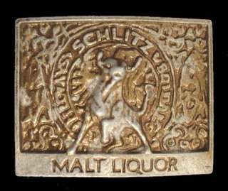 Vintage Schlitz Malt Liquor Bronze Belt Buckle 1960’S  