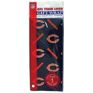   Chicago Bears NFL Flat Gift Wrap (20x30 Sheets)