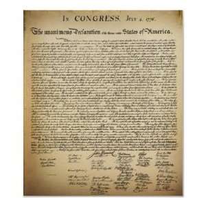  Vintage Declaration of Independence Poster