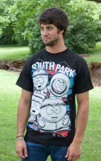 South Park Guys In 3D Black Graphic Tee Shirt  