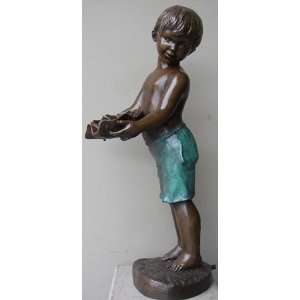   Bronze Fountain of Standing Boy holding a Seashell