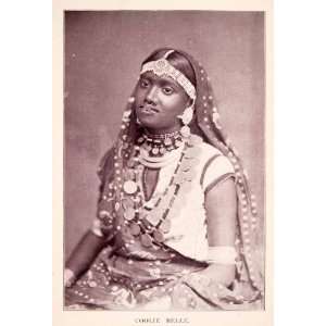  1897 Print Portrait Coolie Belle Hindu Indian Cultural 