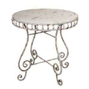 Privilege 18204 25.5 x 25.5 x 29.5 Iron and Wood Table   Shabby White 