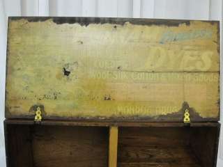 Antique Table Top Cabinet w Advertising Putnam Fadeless Dye Great 