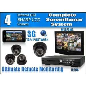  Evertech CCTV System 4 Channel Home Security Camera System Network 