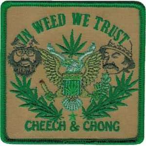 Cheech and Chong In Weed We Trust Embroidered Iron On Applique Patch 