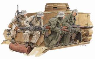 35 4 German Winter Tank Riders 1943 44 model kit  