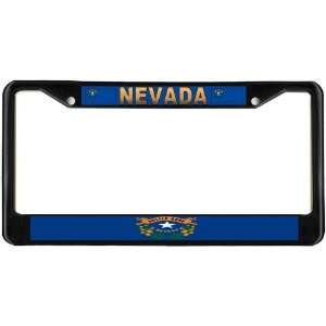 Nevada NV State Flag Black License Plate Frame Metal Holder