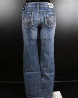 NWT Womens CELLO Boot Cut Jeans EMBOSSED FLEURS & CRYSTALS  