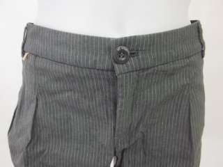 ET VOUS Gray Pinstriped Pleated Cuffed Shorts Size 40  