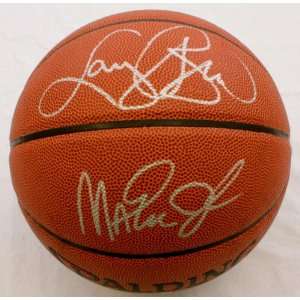  Larry Bird & Magic Johnson Autographed Basketball   SM 