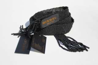 Diesel Beasa Belt Scarf 100% Authentic BNWT Black Gold Collection Made 