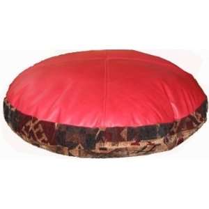 30 Round (M) Genuine Leather Red Pig Hide Pet Bed 