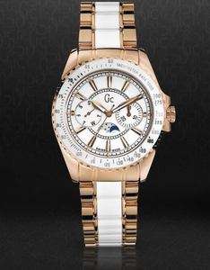 NEW GUESS COLLECTION GC GOLD LADY WATCH 53000M1 WHITE  